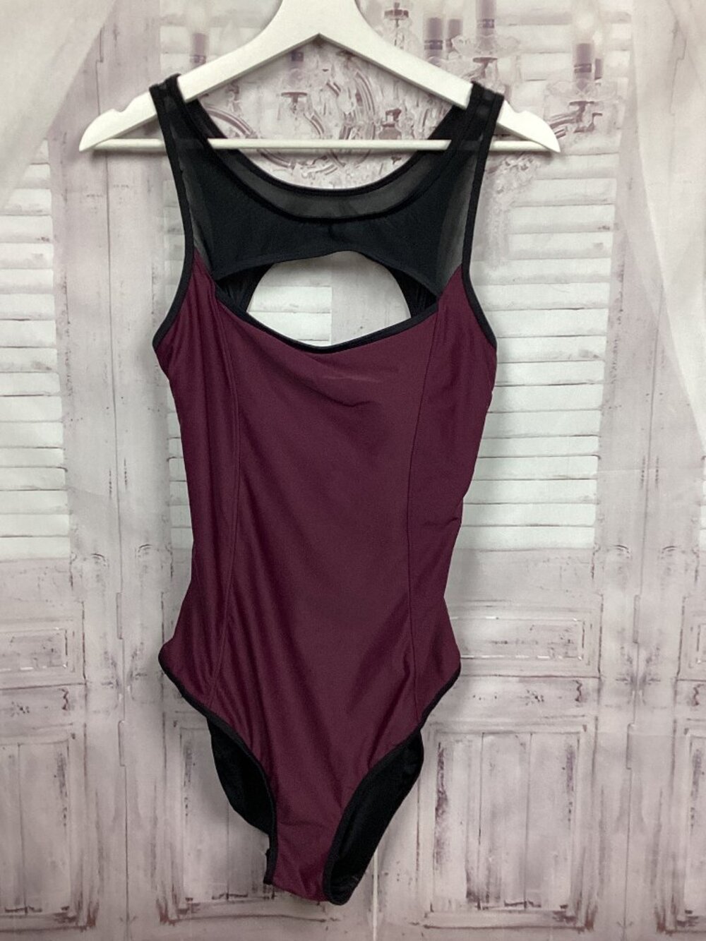 Cover Girl One Piece Swimsuit Purple Black Vintage 16/1X